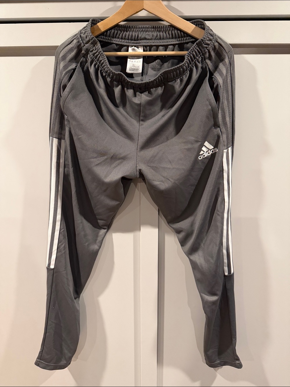 adidas Gray Men’s Sweatpants with White Stripes